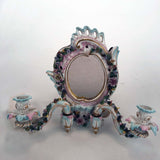 Pair of Antique Meissen Two-Light Mirrored Girandole Sconces