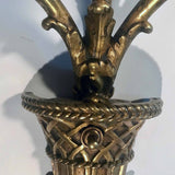 Pair of Louis XVI Style Bronze Basket Wall Sconces