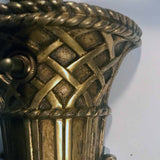 Pair of Louis XVI Style Bronze Basket Wall Sconces