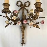 Antique Pair of French Louis XV Style Bronze Wall Sconces