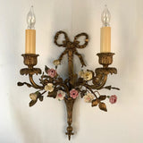 Antique Pair of French Louis XV Style Bronze Wall Sconces