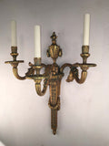 Pair of Louis XVI Style Three-Light  Wall Sconces