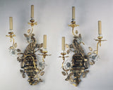 Pair of “Perroquet” Wall Appliques, Maison Baguès, circa 1920