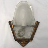 Pair of French Art Deco Bronze and Frosted Glass Wall Sconces