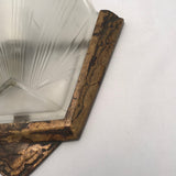 Pair of French Art Deco Bronze and Frosted Glass Wall Sconces