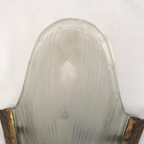 Pair of French Art Deco Bronze and Frosted Glass Wall Sconces