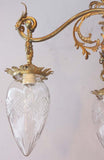 American Victorian Cut Glass and Gilt Bronze Chandelier
