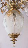American Victorian Cut Glass and Gilt Bronze Chandelier