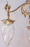 American Victorian Cut Glass and Gilt Bronze Chandelier