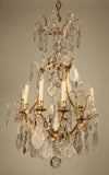 Louis XIV Style Crystal and Gilt Bronze Ten-Light Chandelier