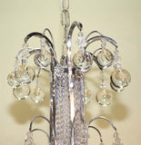 Art Deco Crystal and Nickel Silver Chandelier