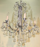 Art Deco Crystal and Nickel Silver Chandelier
