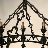 Antique Continental Wrought Iron Chandelier