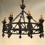 Antique Continental Wrought Iron Chandelier