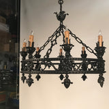 Antique Continental Wrought Iron Chandelier