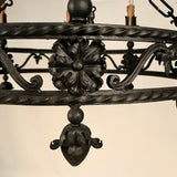 Antique Continental Wrought Iron Chandelier