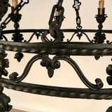 Antique Continental Wrought Iron Chandelier