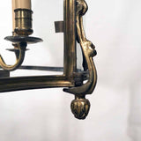 Antique Louis XV Style Five-Panel Bronze Hall Lantern