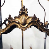 Antique Louis XV Style Five-Panel Bronze Hall Lantern