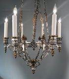 French Parcel-Gilt and Silvered Bronze Chandelier, in the Gothic Taste