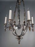 French Parcel-Gilt and Silvered Bronze Chandelier, in the Gothic Taste