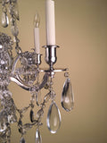 French Silvered Bronze and Cut Crystal Twelve-Light Chandelier