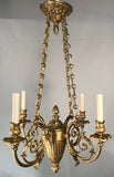 Belle Époque Louis XV Style Bronze Four-Light Chandelier