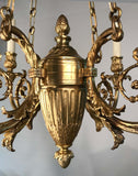 Belle Époque Louis XV Style Bronze Four-Light Chandelier