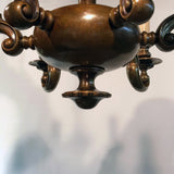 Dutch Style Bronze Six-Arm Chandelier