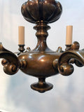 Dutch Style Bronze Six-Arm Chandelier