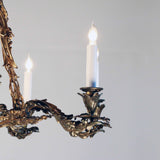 French Louis XV Style Rococo Bronze and Glass Eight-Light Chandelier