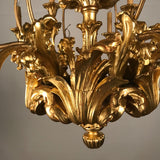 19th Century Louis XV Style Giltwood 18-Light Chandelier