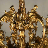 19th Century Louis XV Style Giltwood 18-Light Chandelier