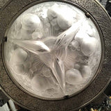 Art Deco Hammered Steel Four Arm Chandelier