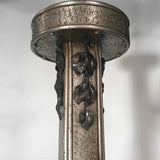 Art Deco Hammered Steel Four Arm Chandelier