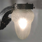 Art Deco Hammered Steel Four Arm Chandelier