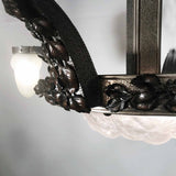 Art Deco Hammered Steel Four Arm Chandelier