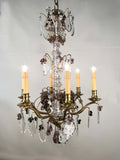 Early French Six-Light Bronze Chandelier