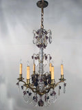 Early French Six-Light Bronze Chandelier