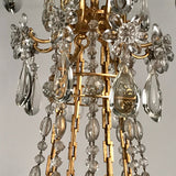 Antique French Louis XV style Eight-Light Gilt Bronze and Crystal Chandelier