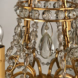 Antique French Louis XV style Eight-Light Gilt Bronze and Crystal Chandelier