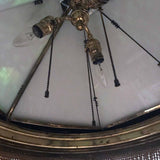 American Neo-Renaissance Gilt Bronze and Green Slag Glass Chandelier