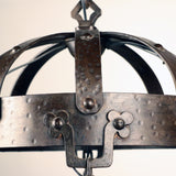 Arts & Crafts Wrought Iron and Steuben Aurene Chandelier