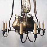 Brass Oriental Eight-Arm Chandelier
