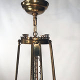 Brass Oriental Eight-Arm Chandelier
