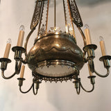Brass Oriental Eight-Arm Chandelier