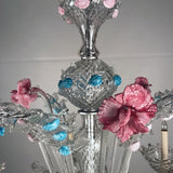 Italian Six Light Murano Lead Crystal Chandelier
