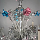 Italian Six Light Murano Lead Crystal Chandelier