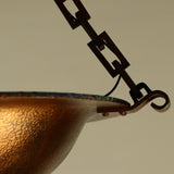 American  Neo-Classical Bronze Hemispherical Martele Ceiling Fixture