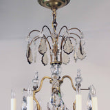 Elegant Eight-Light French Bronze Cage Chandelier